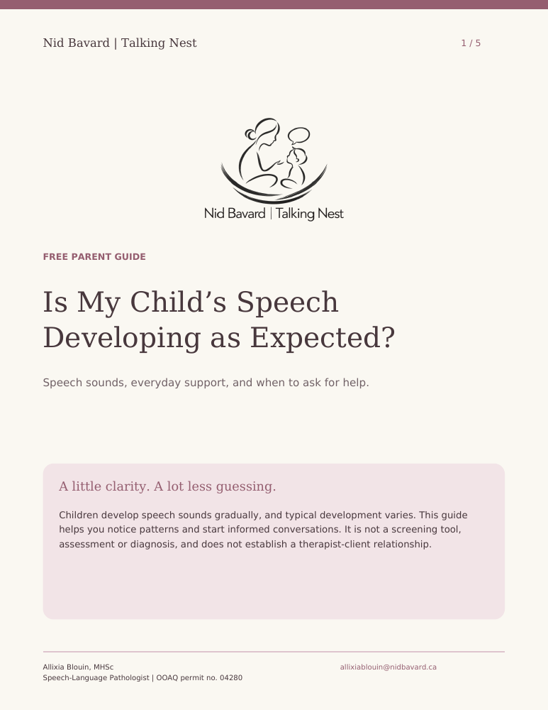 Guide cover: Is My Child’s Speech Developing as Expected?